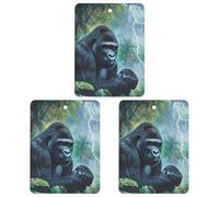 Gorillas Thunder Rain 3 Pcs Car Air Freshener Automotive Aromatherapy Tablets Hanging Scented Cards for Room Bathroom Square