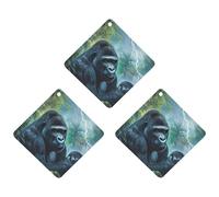 Gorillas Thunder Rain 3 Pcs Car Air Freshener Automotive Aromatherapy Tablets Hanging Scented Cards for Room Bathroom Rhombus