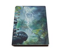 Gorillas Thunder Rain 6 Ring Refillable Notebook PU Leather A5 Binder Planner Book Loose-Leaf Notebooks with 90 Sheets Paper