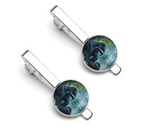 Gorillas Thunder Rain Casual Tie Clips for Men 1 Pair Classic Tie Bars Suit Jewelry Gift for Father Husband Boyfriend 5.5x2.2cm