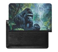 Gorillas Thunder Rain PU Leather Passport Covers RFID Blocking Wallet Holder with Card Protector Slot Travel Accessories