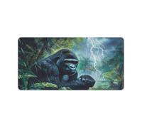 Gorillas Thunder Rain Rectangular Non-Slip Mouse Pads Rubber Base Desk Mat for Home Office 30x60cm