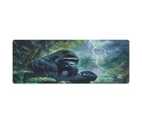 Gorillas Thunder Rain Rectangular Non-Slip Mouse Pads Rubber Base Desk Mat for Home Office 30x80cm