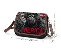 Gorillas U.S. Flag Women's Crossbody Bag Fashion Shoulder Handbags Message Tote Bag with Adjustable Strap