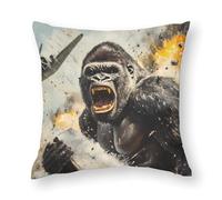 Gorillas War Fighter Jets Cozy Polyester Pillowcase Soft Throw Pillow Covers Decorative for Couch Bed Office