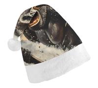 Gorillas War Fighter Jets Santa Hat Christmas Holiday Party Headwear for Adults Soft Velvet Festive Costume Accessory Adult