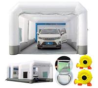 GORILLASPRO Inflatable Spray Paint Booth 26x15x10Ft with 2 Blowers,Upgrade Air Filter System Environment Friendly,More Durable Large Space Portable Airbrush Spray Booth Tent for Paint Car