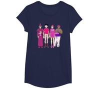 Gorillaz Cracker Island Group T-Shirt, Girls, Navy Blue, Medium