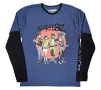 Gorillaz Group Circle Rise Layered Long Sleeve T Shirt XL Blue