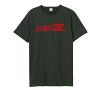 GORILLAZ - LOGO AMPLIFIED VINTAGE CHARCOAL X LARGE - T-shirt