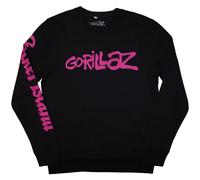 Gorillaz Men's Craker Island Pazuzu Spiral Back & Sleeve Print Sweatshirt in Black | Size: 2XL Gorillaz Black 2XL