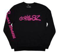 Gorillaz Men's Craker Island Pazuzu Spiral Back & Sleeve Print Sweatshirt in Black | Size: Medium Gorillaz Black M