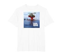 Gorillaz Plastic Beach LP Cover T-Shirt, Men's Big and Tall, White, 4X Tall