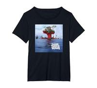 Gorillaz Plastic Beach LP Cover T-Shirt, Women's Plus, Black, 5X