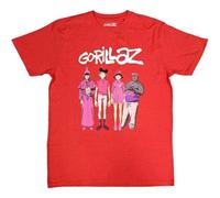 Gorillaz T Shirt Cracker Island Standing Group Official Mens Red L