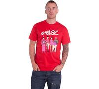 Gorillaz T Shirt Cracker Island Standing Group Official Mens Red S