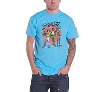 Gorillaz T Shirt Group Circle Rise Band Logo New Official Men's Sapphire Blue Size M, Blue, M