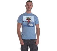 Gorillaz T Shirt Plastic Beach Band Logo Official Mens Light Blue XL