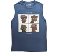 Gorillaz Tank Top Muscle T Shirt Demon Days Band Logo Official Unisex Blue