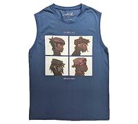 Gorillaz Tank Top Muscle T Shirt Demon Days Band Logo Official Unisex Blue XXL