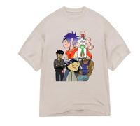 Gorillaz Unisex-Adult Cig Inky Octopus Spray Back T-Shirt, Cream, 3XL