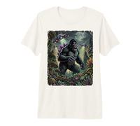 gorillazilla Kaiju UFO Alien moonphases goblincore Mushroom Premium T-Shirt