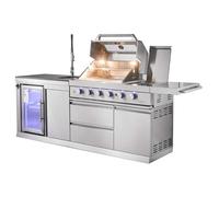 GORILLER® SG213 Outdoor Kitchen Stainless Steel / Silver with Rotisserie and Rain Cover