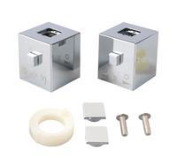 Gorise 1 Pair Thermostatic Control Handles, Square Shower Temperature Handle Knob Chrome Water Control Handles Replacement Parts