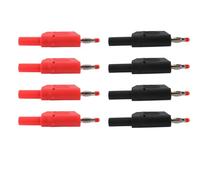 Gorise 10 PCS Fully Insulated 4mm Banana Connector Soldered Male Stackable with Jack Receptacle Adapter for Multimeter Test Leads Probes for DIY and Engineers