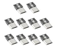 Gorise 10 Pcs USB Male 5 Pin Micro Port Soldering Connector USB Connector Direct Soldering Repair Replacement Adapter for DIY Projects