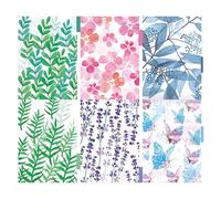 Gorise 12PCS Binder Dividers A6 Divider Strips 6 Holes PVC Insertable Index Pages Plastic Index Labels Binder Dividers For Notebook Travel Diary Planner (6 Floral Styles)