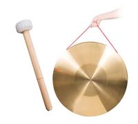 Gorise 15cm Chinese Gong with Mallet Traditional Percussion Instrument for Orchestra Church Opera Handcrafted Cymbals with Cotton Rope Thickened Alloy Brass Sonorous Tone