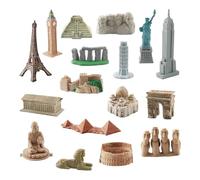 Gorise 17pcs Mini Building Kits Historical Landmarks Building Kits Travel Around The World for Birthday Gift, Home Adults