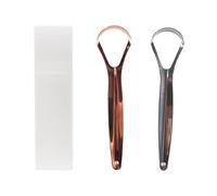 Gorise 2 Pcs Tongue Scraper, Tongue Cleaner Bad Breath, Cleaners Stainless Steel, Metal Scrapers