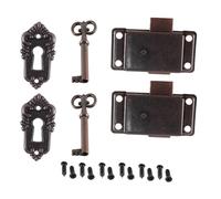 Gorise 5 Pcs Vintage Cabinet Door Locks Set - Classic Retro Design Antique Locks with Key Easy Installation for Wardrobes Cabinets Drawers