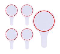 Gorise 5Pcs Dry Erase Answer Paddle Blank Score Boards Single Sided Handheld Dry Erase Board with Handle Quick Response Mini White Board for Teaching Props Bidding Paddles
