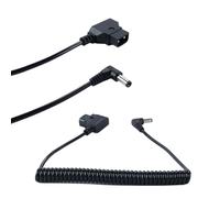 Gorise D-Tap To Locking Right Angled DC Coiled Cable,Replacement Dtap To 15V DC 5.5×2.5mm Barrel Jack Cable for Anton Bauer, KIPRO LCD, Black Magic Etc.