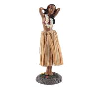 Gorise Hawaiian Dancer Bobble Head Car Decor Vibrant Resin Dashboard Doll Rockable Retro Hula Girl Style Suitable for Car Desk Office and Home Decor (6.3 Inch)
