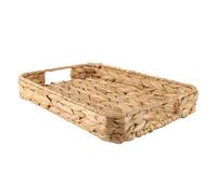 Gorise Natural Water Hyacinth Storage Basket Woven Toilet Tank Storage Box with Handle 36x24x5cm Toilet Paper Holder Bohemian Multifunctional Home Decor Tray