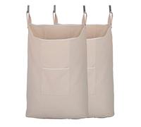 GORISEN 2 pack Laundry Collector, Laundry Hamper, Door Hanging Laundry bag with hooks (Beige, 2PC X 65Liters)