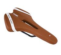 GORIX Bicycle Saddle Seat Comfortable Cushion with Rail Mountain Road Bicycle for Men and Women (A6-1) (Light Brown × White)