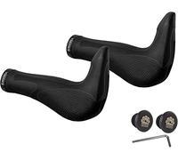 GORIX Bike Ergo Grips Bar End Cycle Lock On Handlebar Mountain Bicycle MTB (GX-849AD3-L1-G2) (All Black)