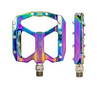 GORIX Bike Flat Pedals Wide CNC Lightweight with Non-Slip Pin Spike Oil Slick Road Mountain MTB Bicycle (GX-FY001)