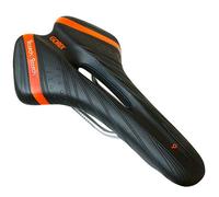 GORIX Bike Saddle Seat Comfortable Cushion with Rail Mountain Road Bicycle for Men and Women (A6-1)(Black×Orange)