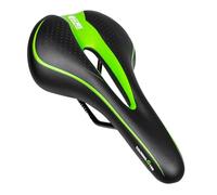 GORIX Bike Saddle Seat Comfortable Cushion with Rail Mountain Road Bicycle for Men and Women (GX-C19) (Black×Green)