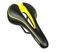 GORIX Bike Saddle Seat Comfortable Cushion with Rail Mountain Road Bicycle for Men and Women (GX-C19) (Black×Yellow)