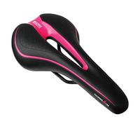 GORIX Bike Saddle Seat Comfortable Cushion with Rail Mountain Road Bicycle for Men and Women (GX-C19) (Black×Pink)