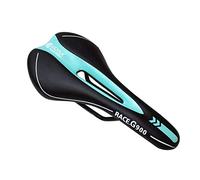 GORIX Bike Saddle Seat Racing Model Comfortable Cushion with Rail Mountain Road Bicycle for Men and Women (3621A) (Black×Celeste)