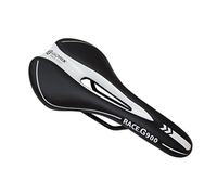 GORIX Bike Saddle Seat Racing Model Comfortable Cushion with Rail Mountain Road Bicycle for Men and Women (3621A) (Black×White)
