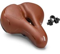 GORIX Bike Saddle Seat Thick-Padded Soft Cushion Shock Absorption Mountain Road Bicycle Dark Brown (GX-ComfortTech RC1)